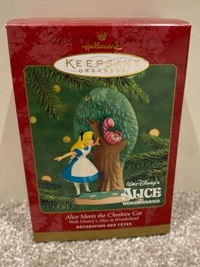 2000 Hallmark Alice Meets The Cheshire Cat Ornament Disney Alice in Wonderland